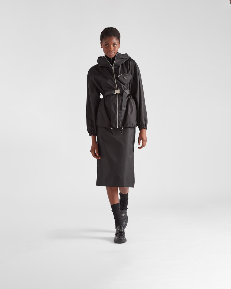 Prada Re-Nylon hooded blouson jacket with pouch outlook