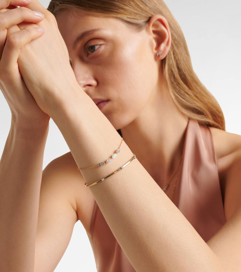 STONE AND STRAND Liquid Gold 14kt gold bracelet with diamonds outlook