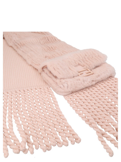 FENDI Mink And Wool Scarf Scarves, Foulards Pink outlook