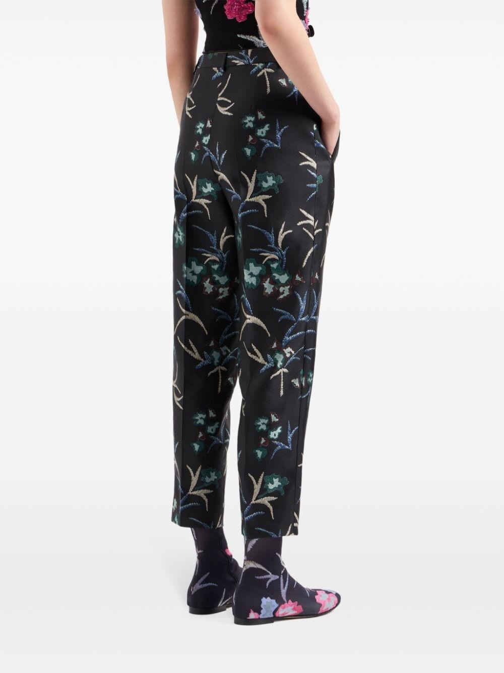 floral-print straight trousers - 3