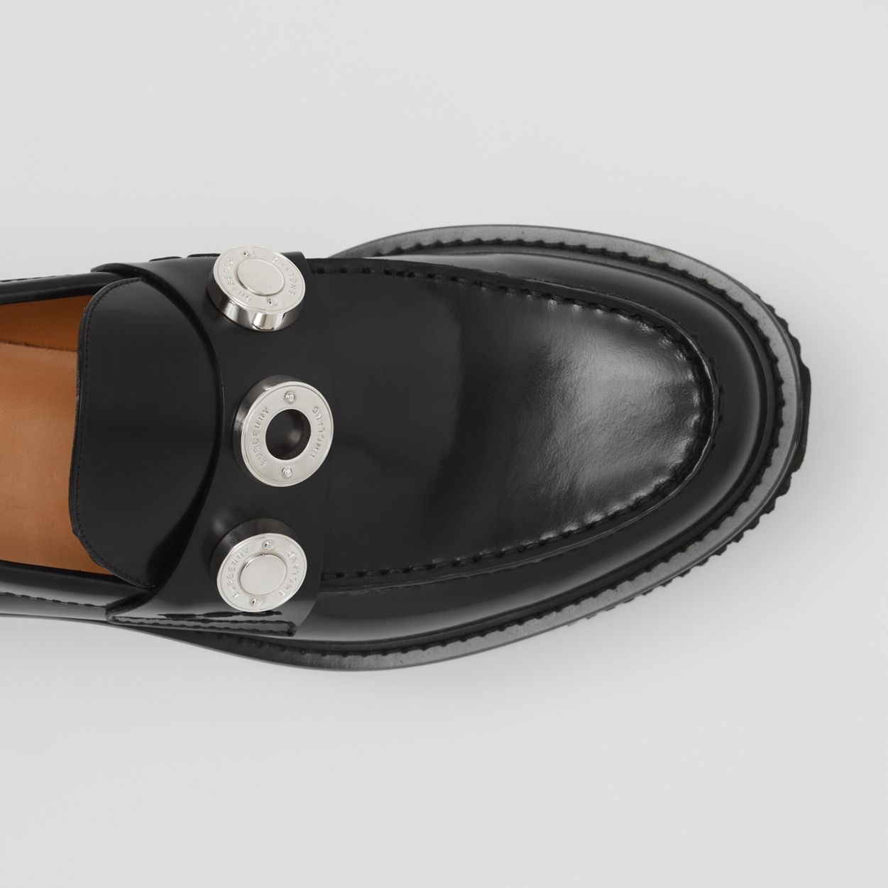 Logo Detail Leather Platform Loafers - 2