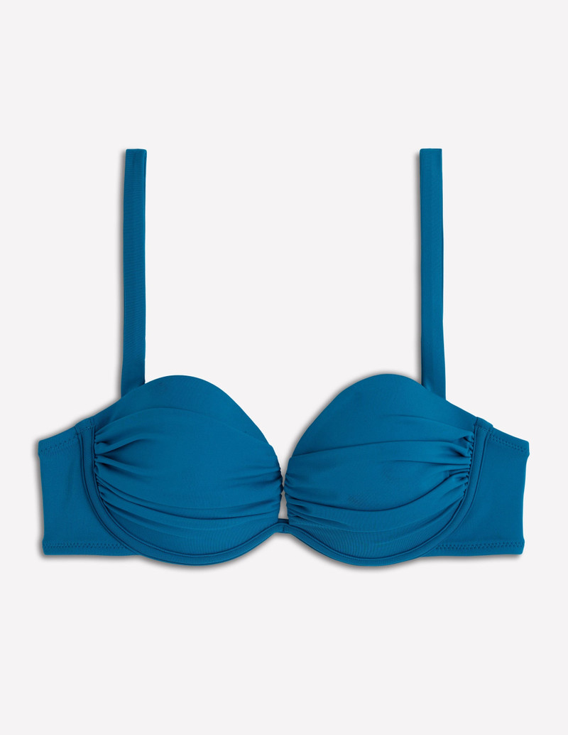 Pleated Cup Bikini Top-Oceanside - 1