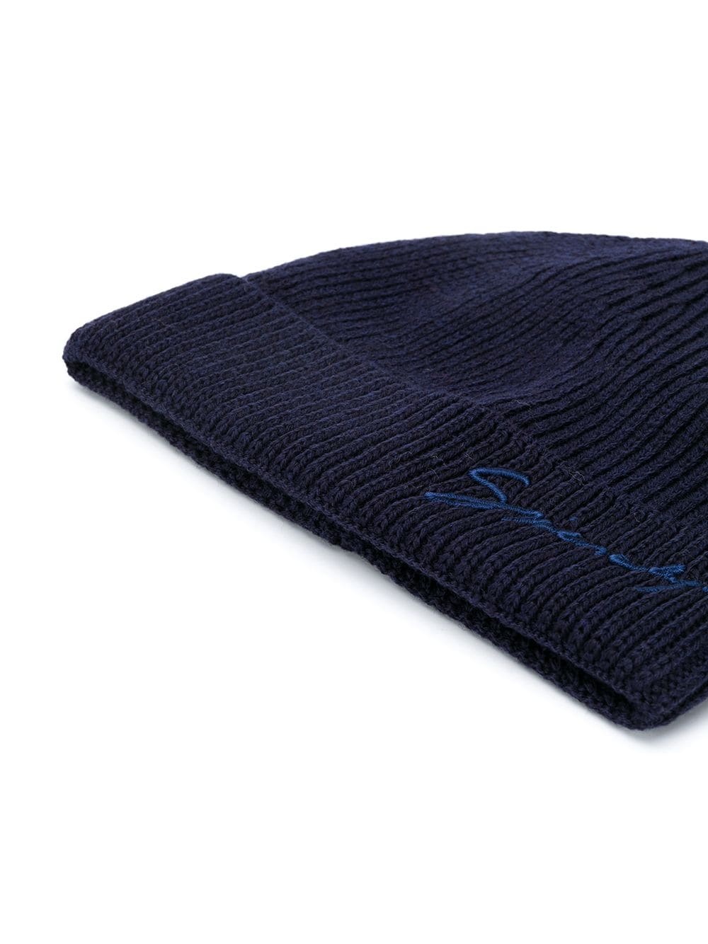 ribbed embroidered logo beanie - 2