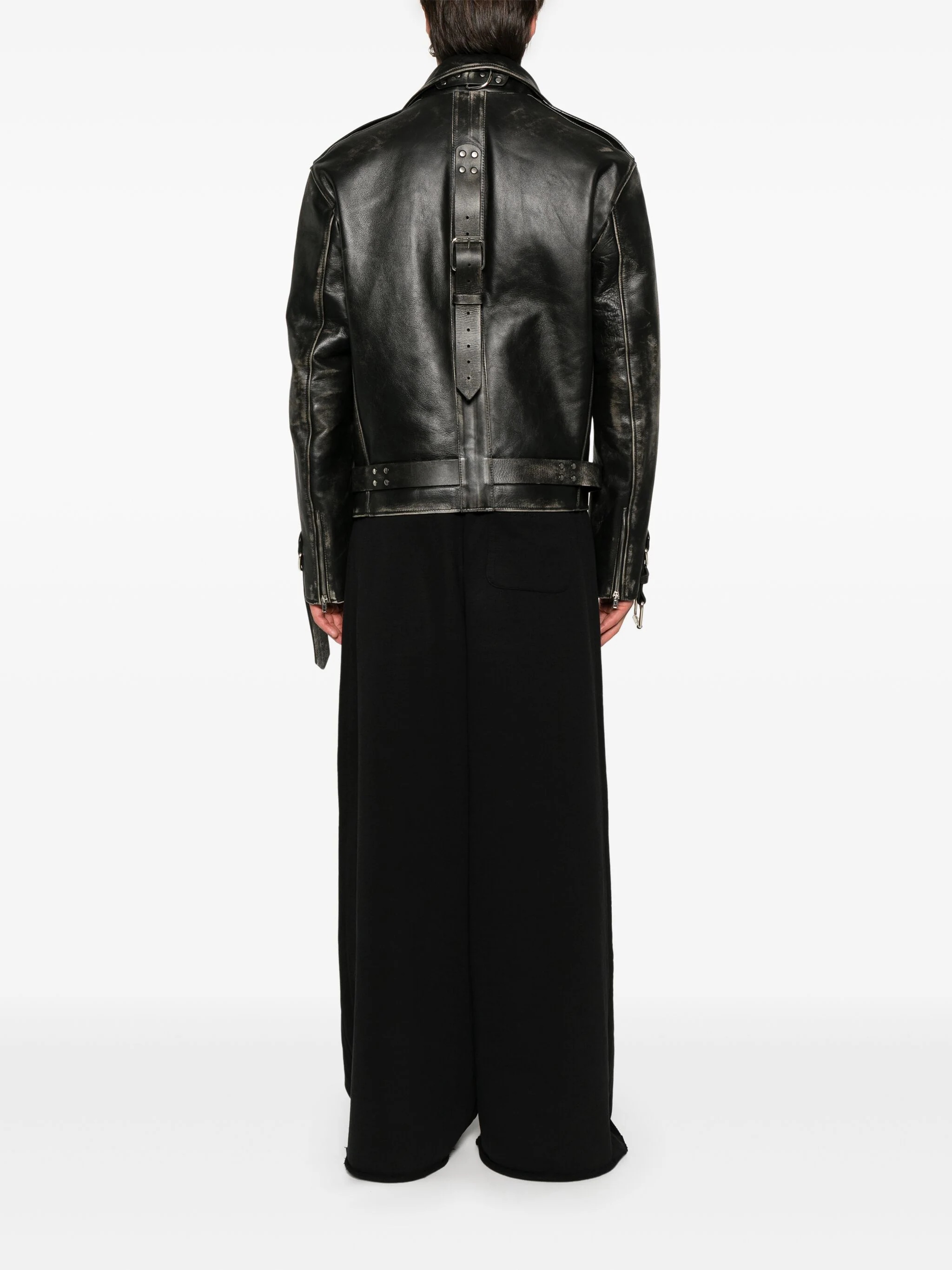 VETEMENTS - Unisex Distressed Bondage Leather Jacket - 3