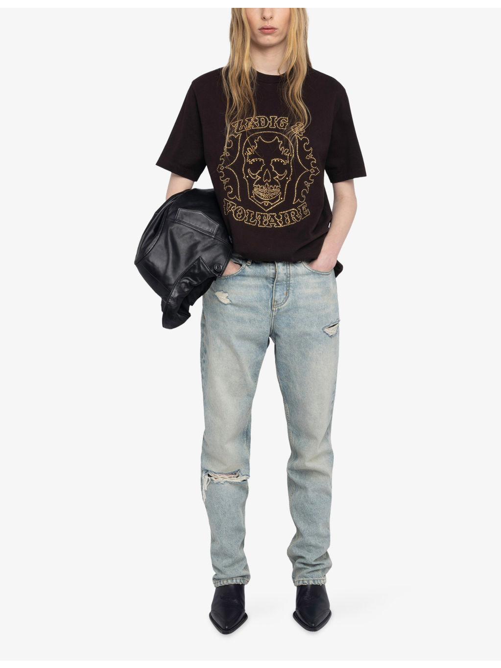 Edwin Rhinestone-Embellished Cotton-Jersey T-Shirt - 2
