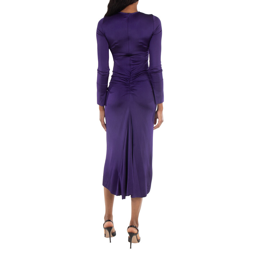 Victoria Beckham Long Sleeve Gathered Midi Dress - 4