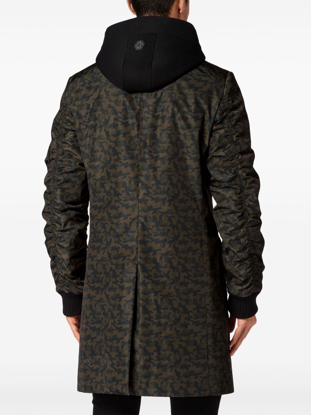 layered camouflage-pattern coat - 4