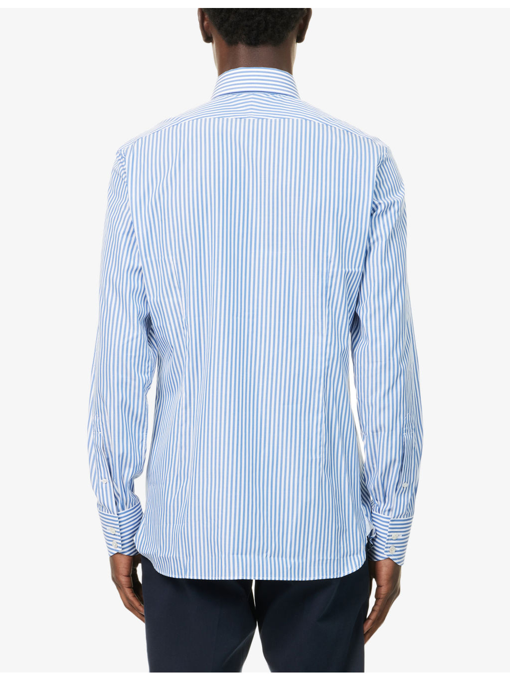 Stripe-Print Slim-Fit Cotton-Poplin Shirt - 4