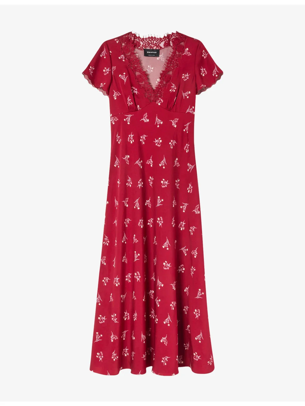 Lace-Trim Floral-Print Woven Midi Dress - 1