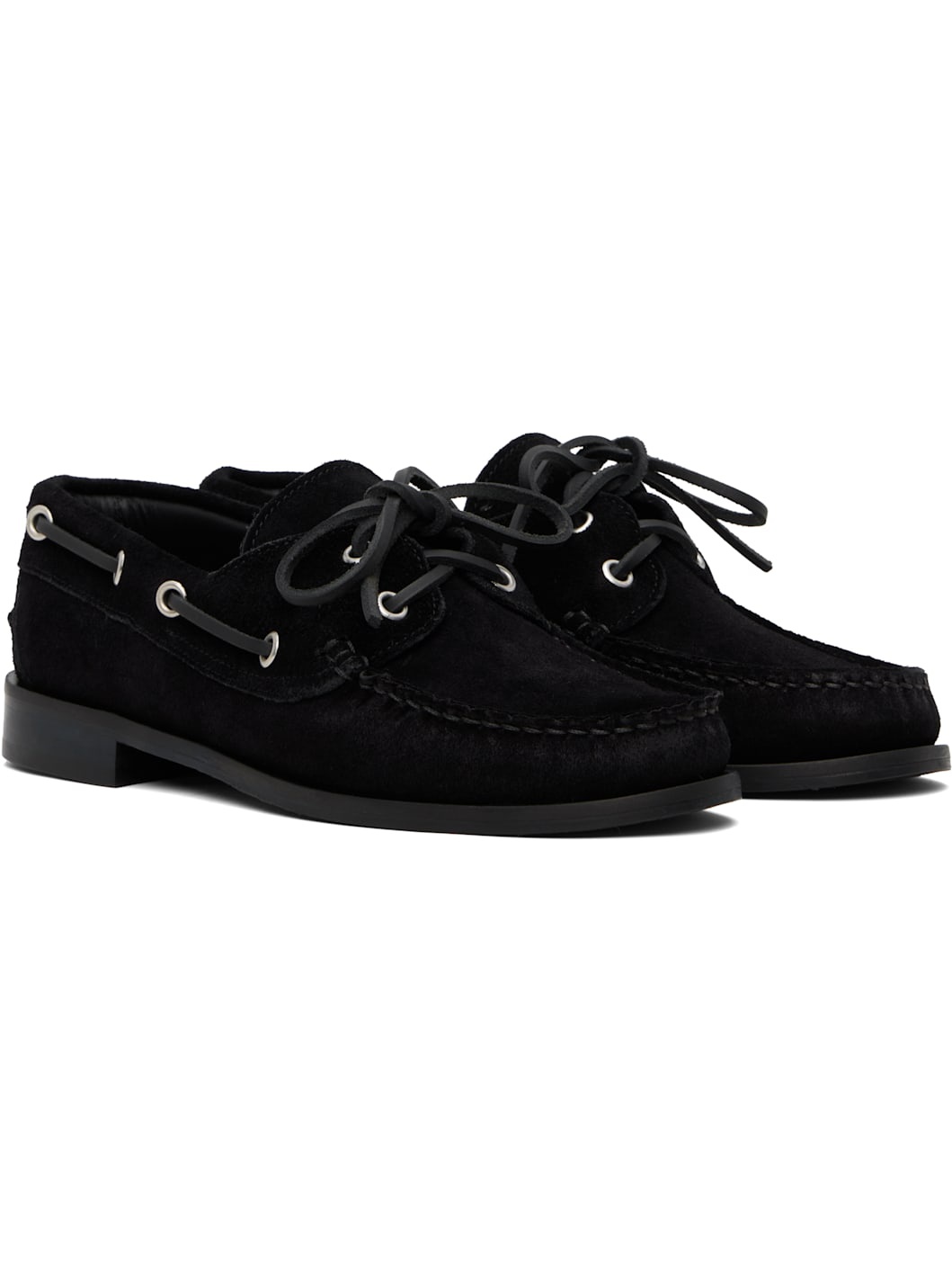 Black Harris Suede Boat Shoes - 4