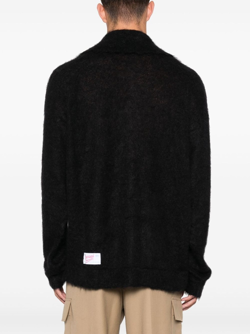 logo-patch buttoned cardigan 4