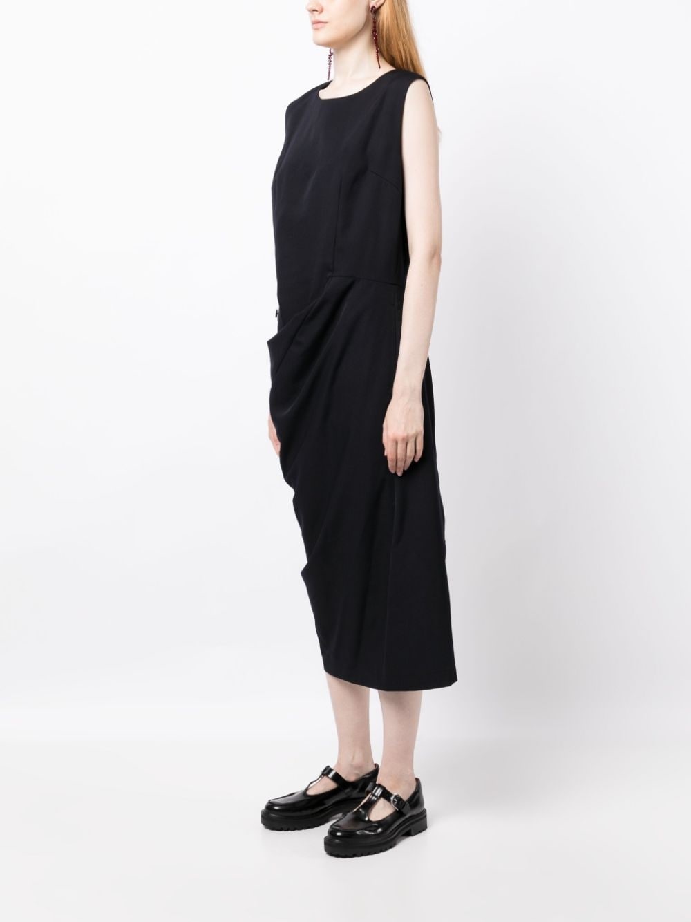 round-neck sleeveless midi dress - 3