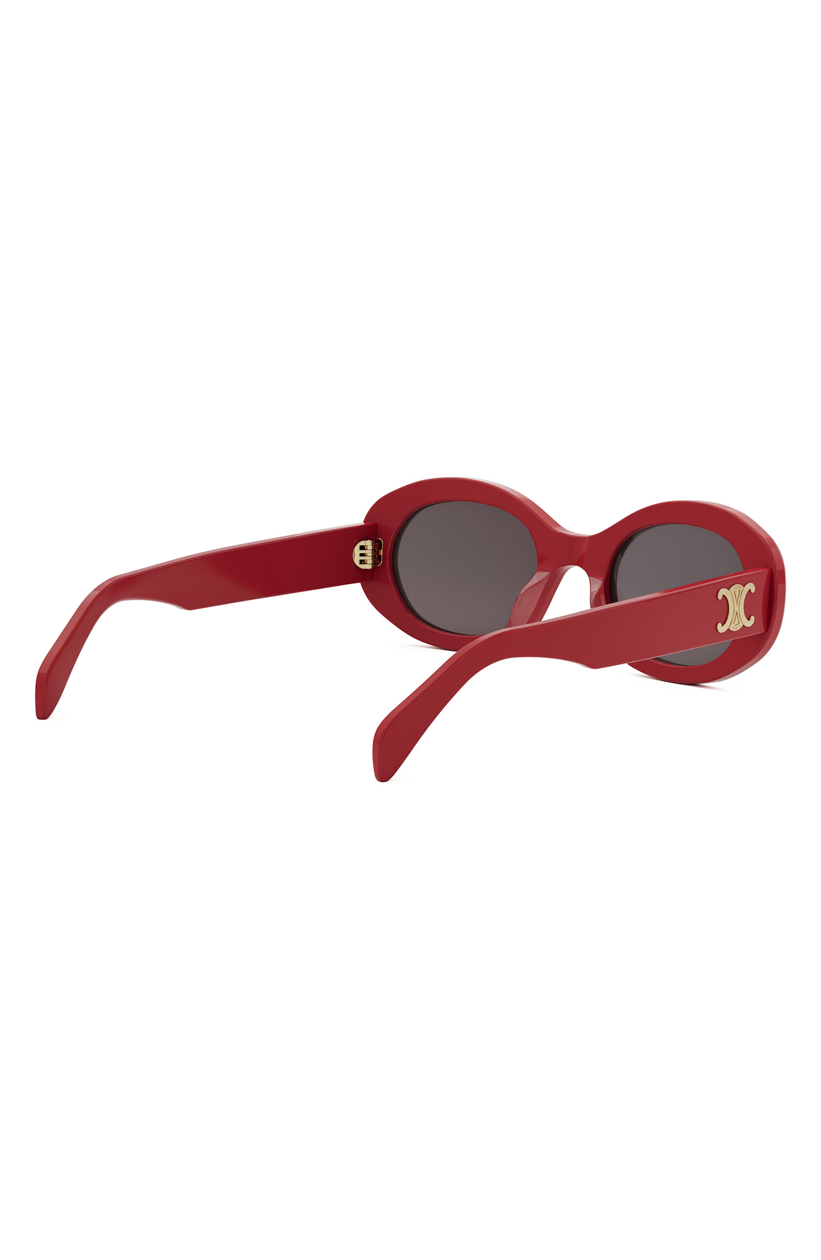CELINE Triomphe 52mm Oval Sunglasses in Red/Smoke at Nordstrom - 5