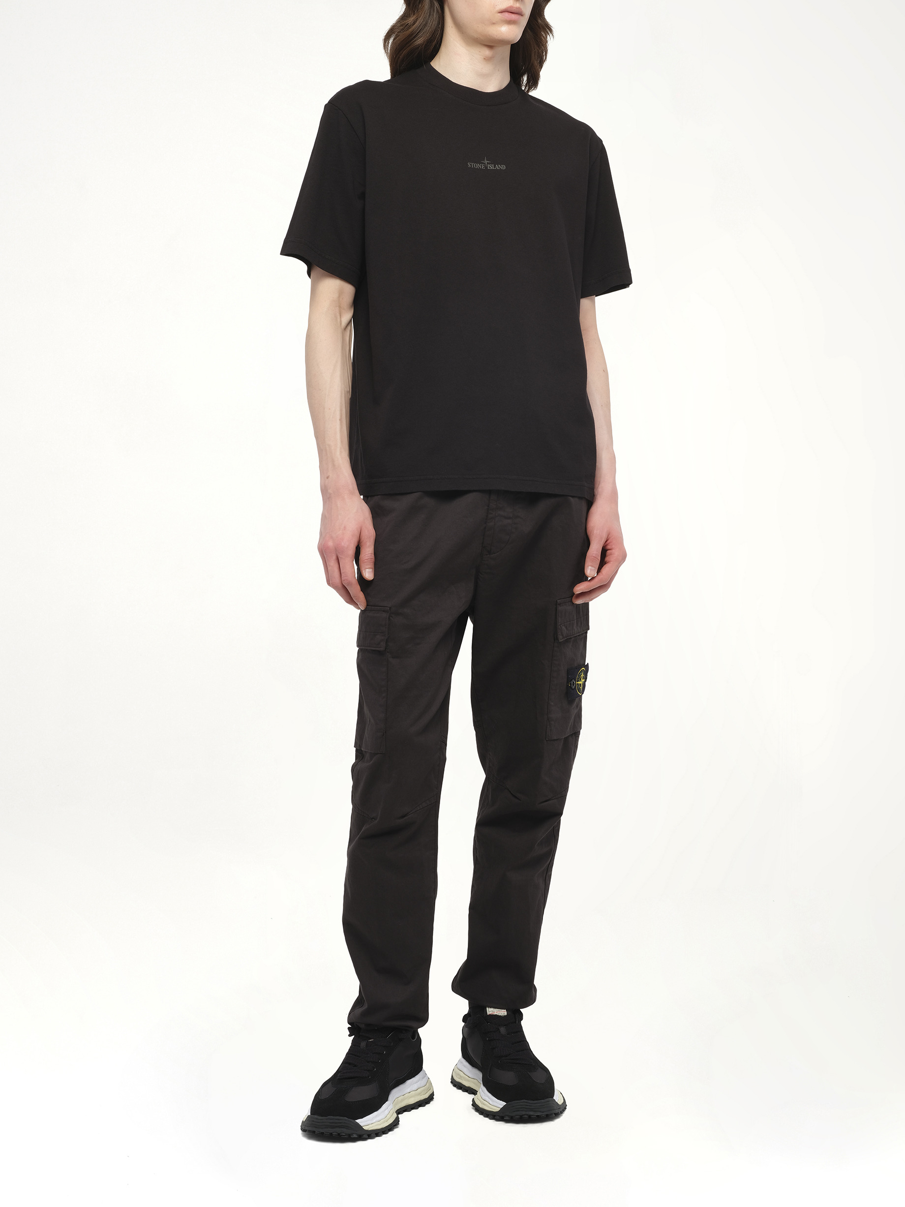 210003 Industrial Print S/S T-Shirt in Black - 4