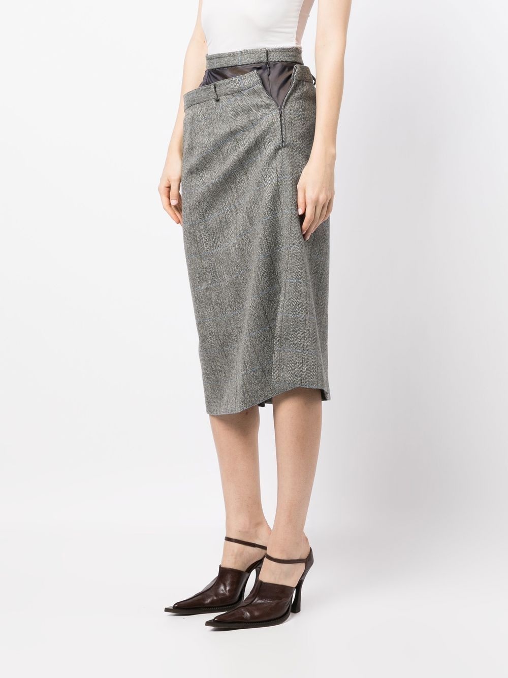 asymmetric draped skirt - 3