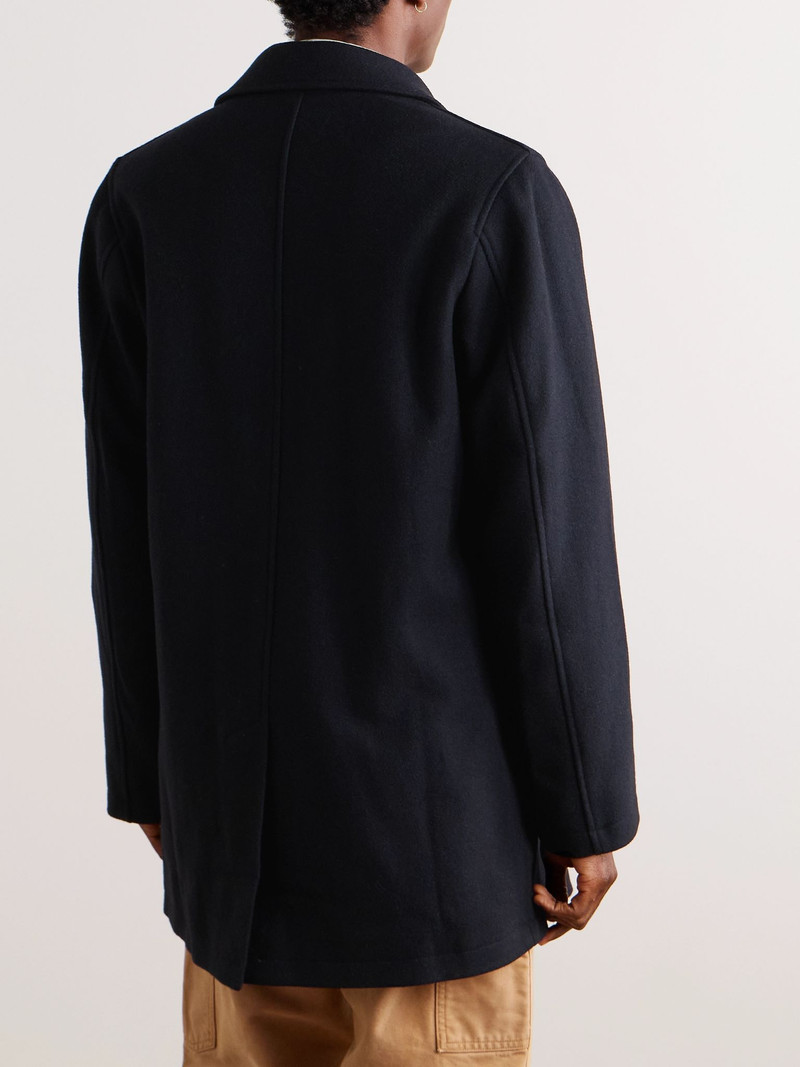 Albion Double-Breasted Felt Coat Navy 4