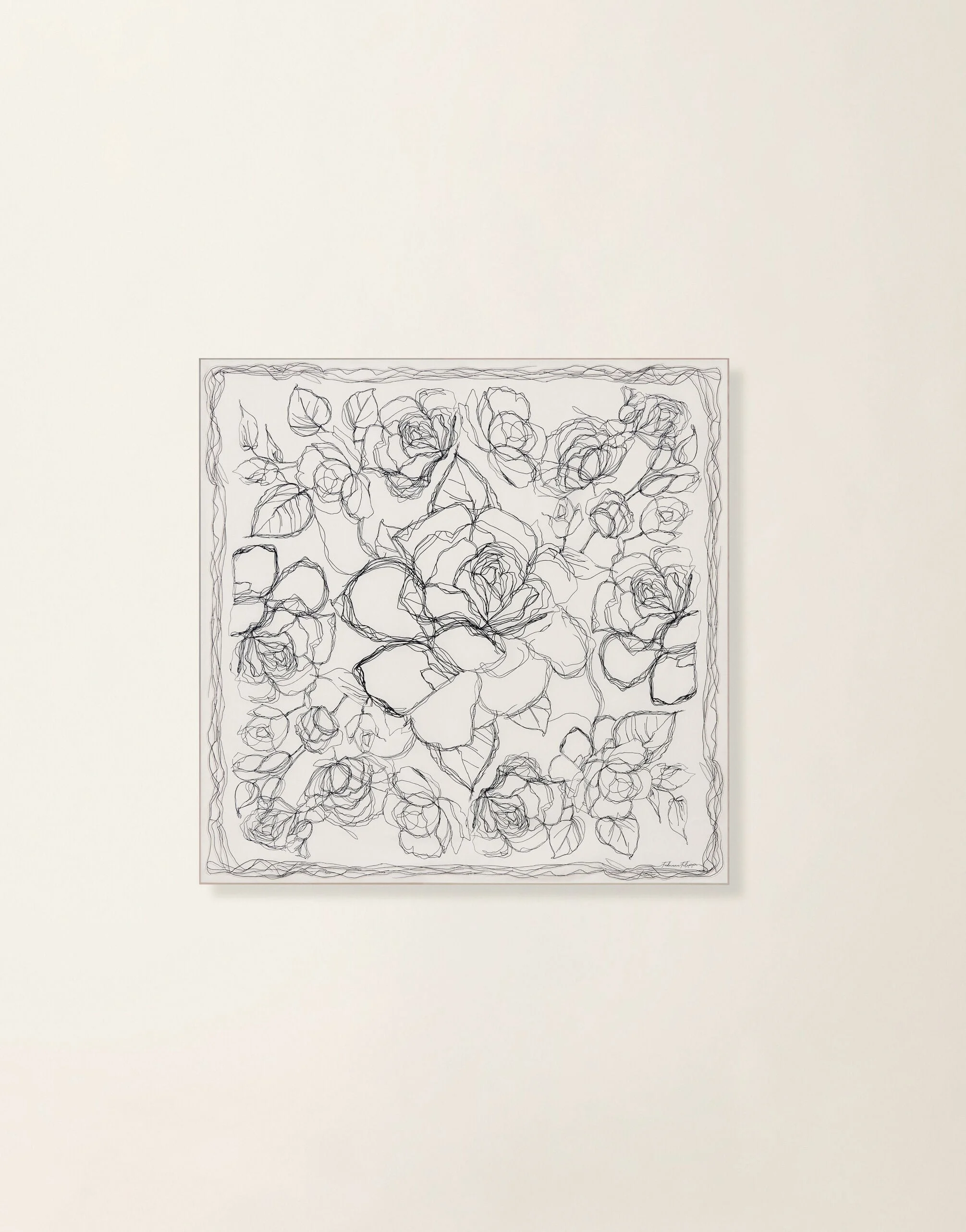 Silk twill foulard, white - 1