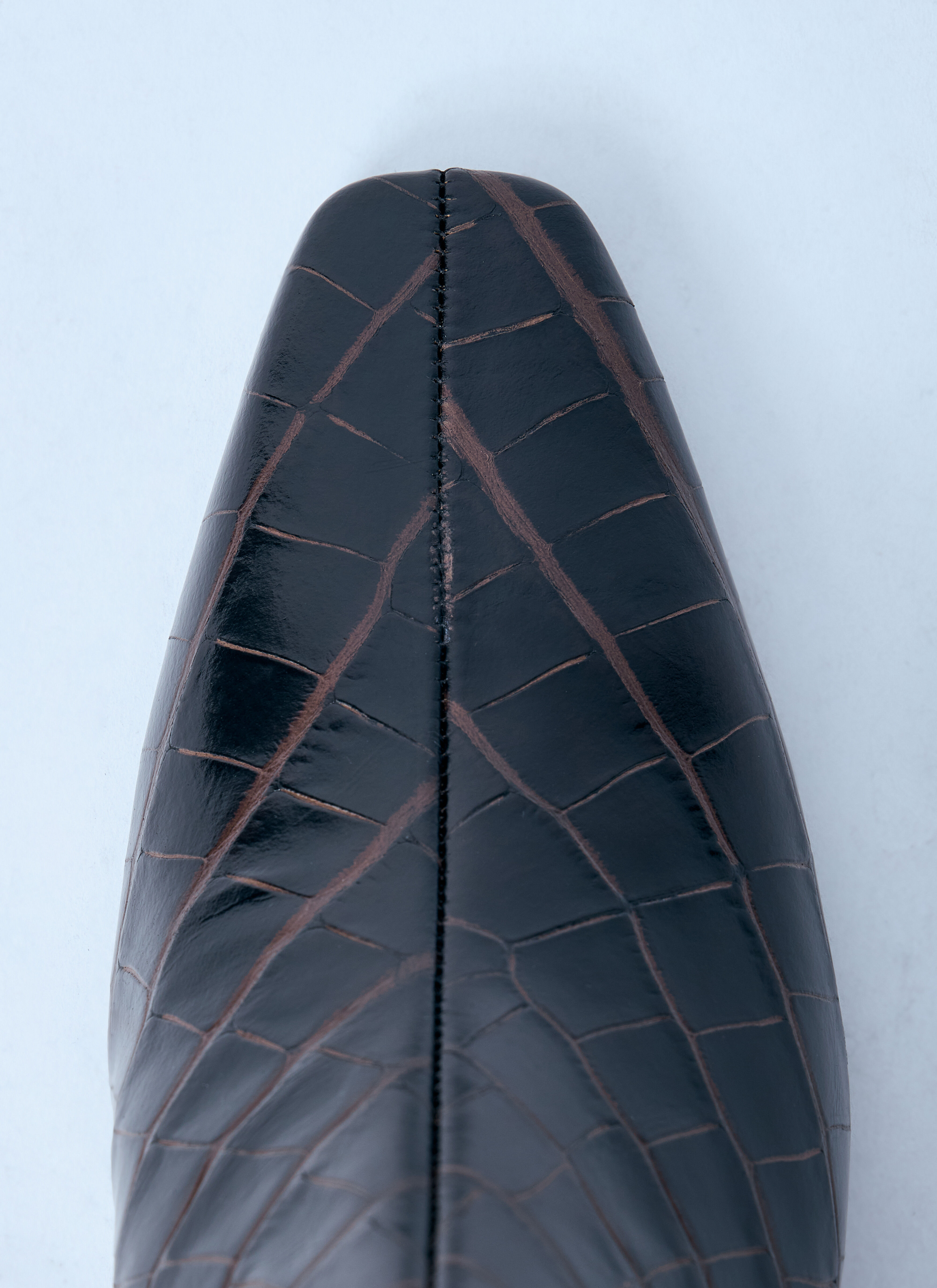 Croc-Embossed Leather Boots - 6