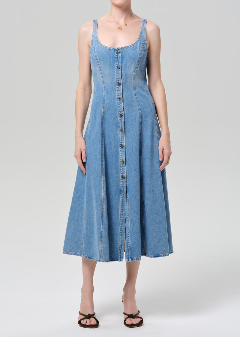 Noa Seamed Dress In Lapis - 1