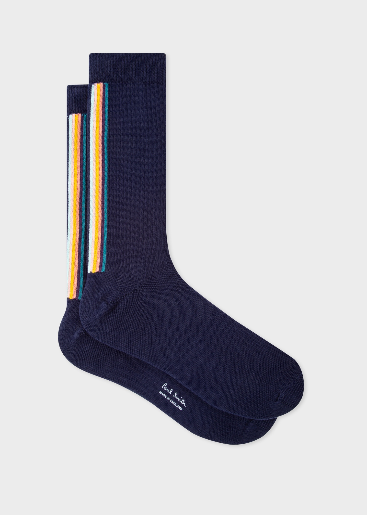 Navy Vertical 'Artist Stripe' Socks - 1