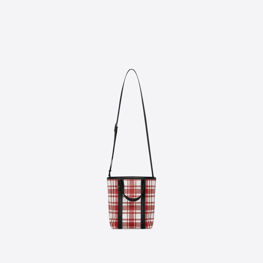 Women's Barbes Small North-south Shopper Bag Check Printed in Red - 4