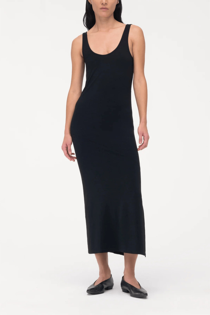 Another Tomorrow Tank Dress in Black outlook