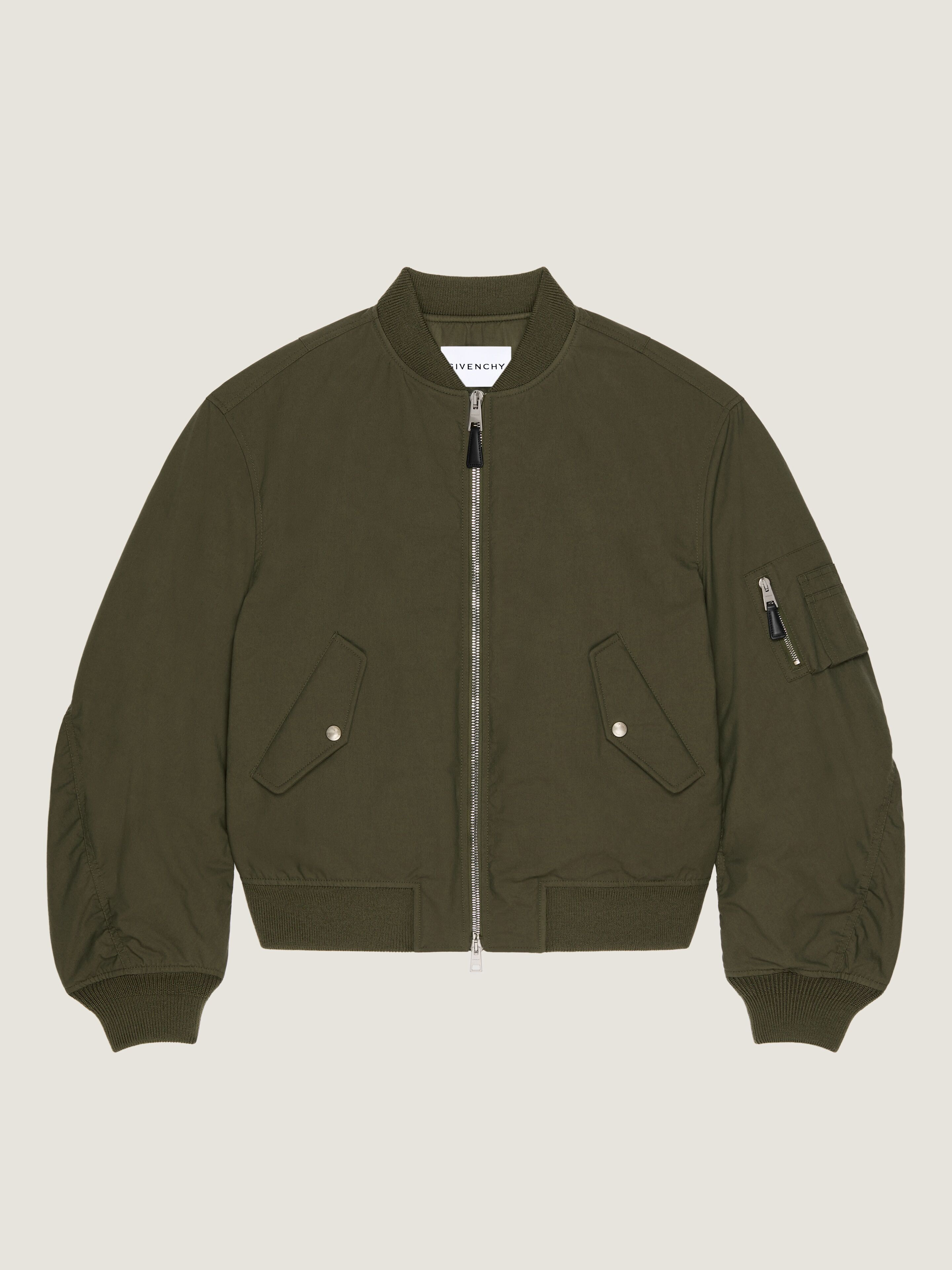 COUTURE SEAM BOMBER IN COTTON WITH GIVENCHY STAMP PRINT - 1