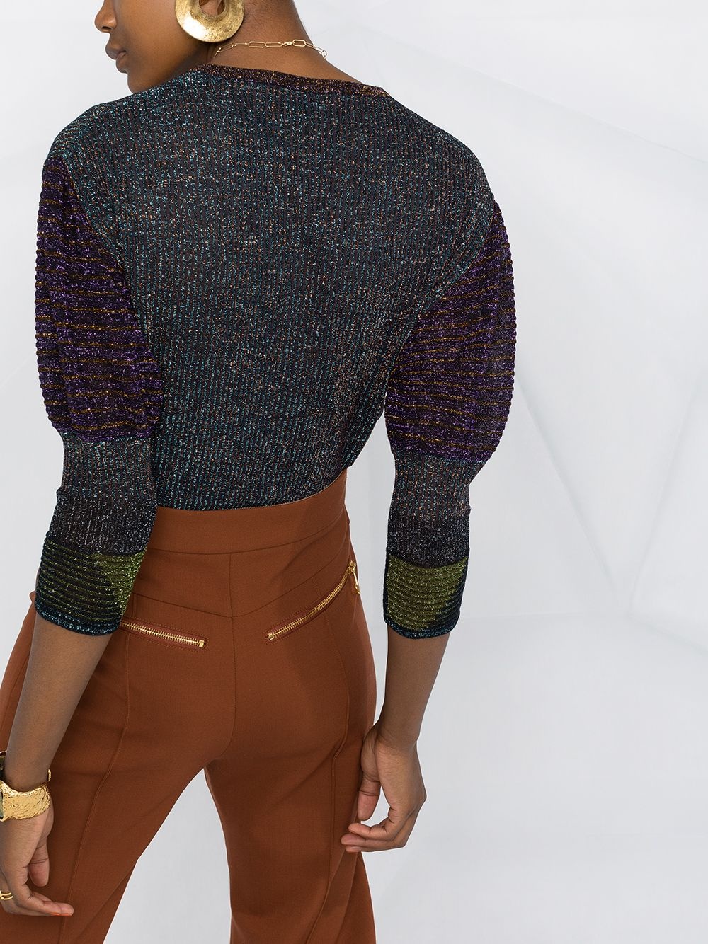 keyhole metallic knit top - 3