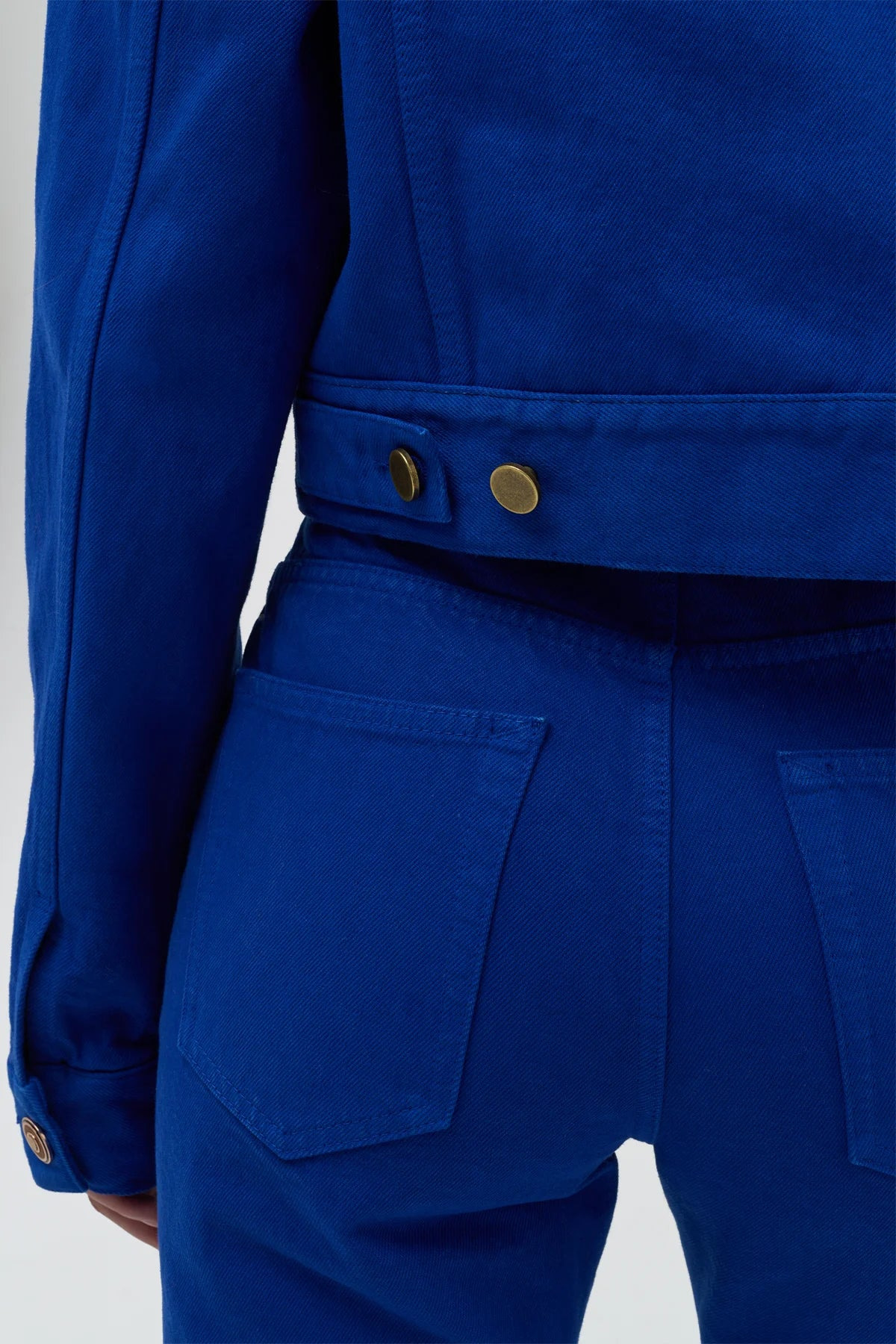 Ezra Bootcut Cropped Jean in Cobalt Recycled Cotton Denim - 8