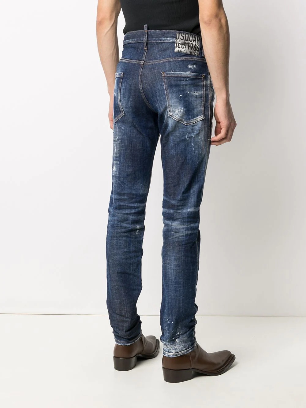 distressed bootcut jeans - 4