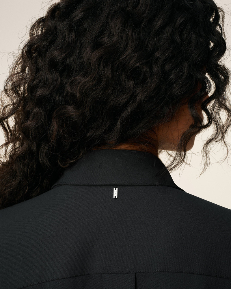 BLACK WOOL LONG OVERSIZED SIDE SLITS SHIRT 4