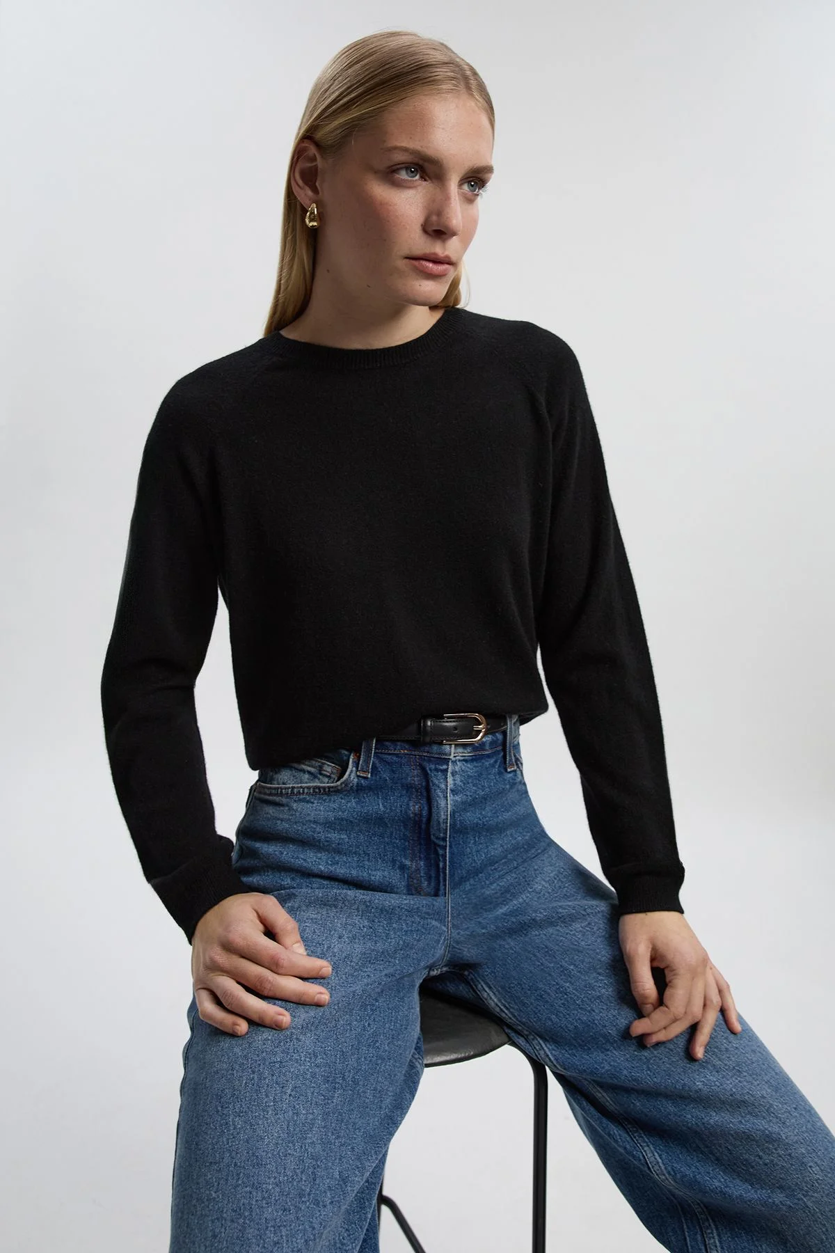 Cashmere Crew Neck Knitted Jumper - 1