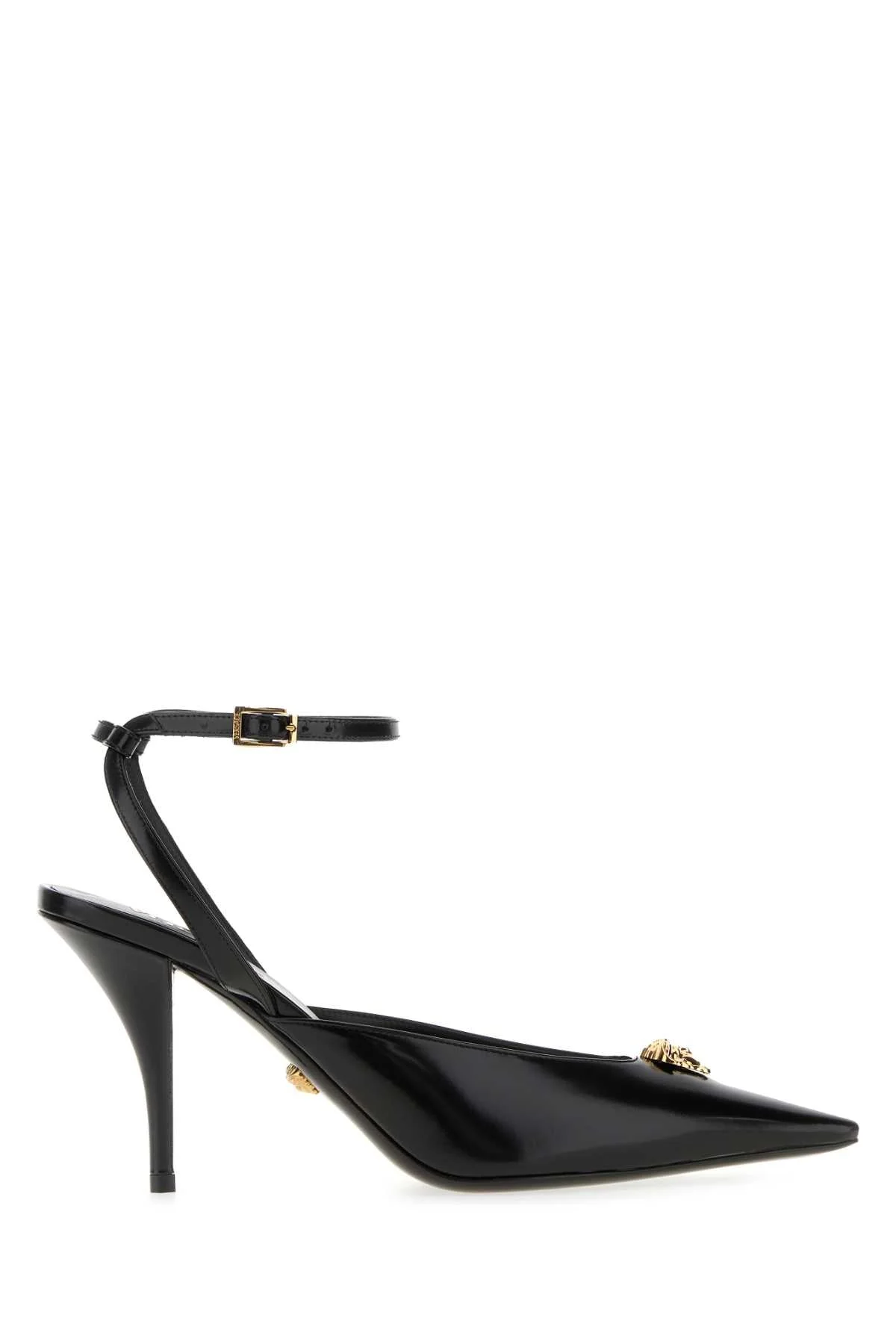 Versace Women Black Leather La Medusa Pumps - 1
