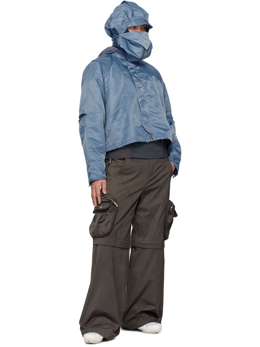 Blue Hooded Parachute Jacket - 5