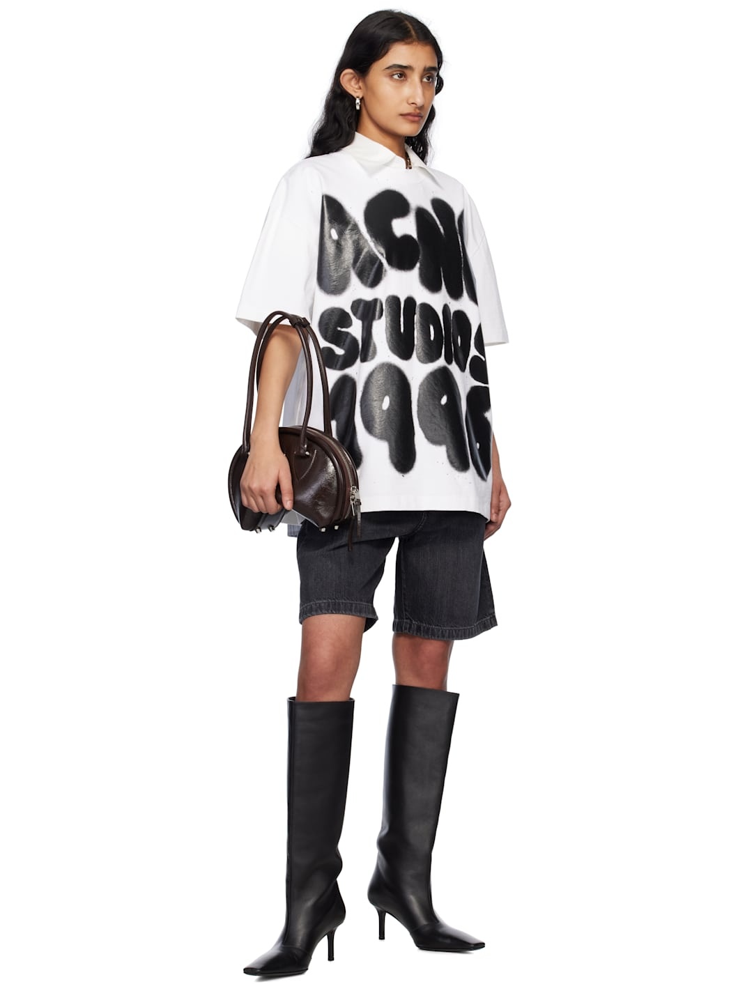 Acne Studios Loose fit denim shorts - Black | REVERSIBLE