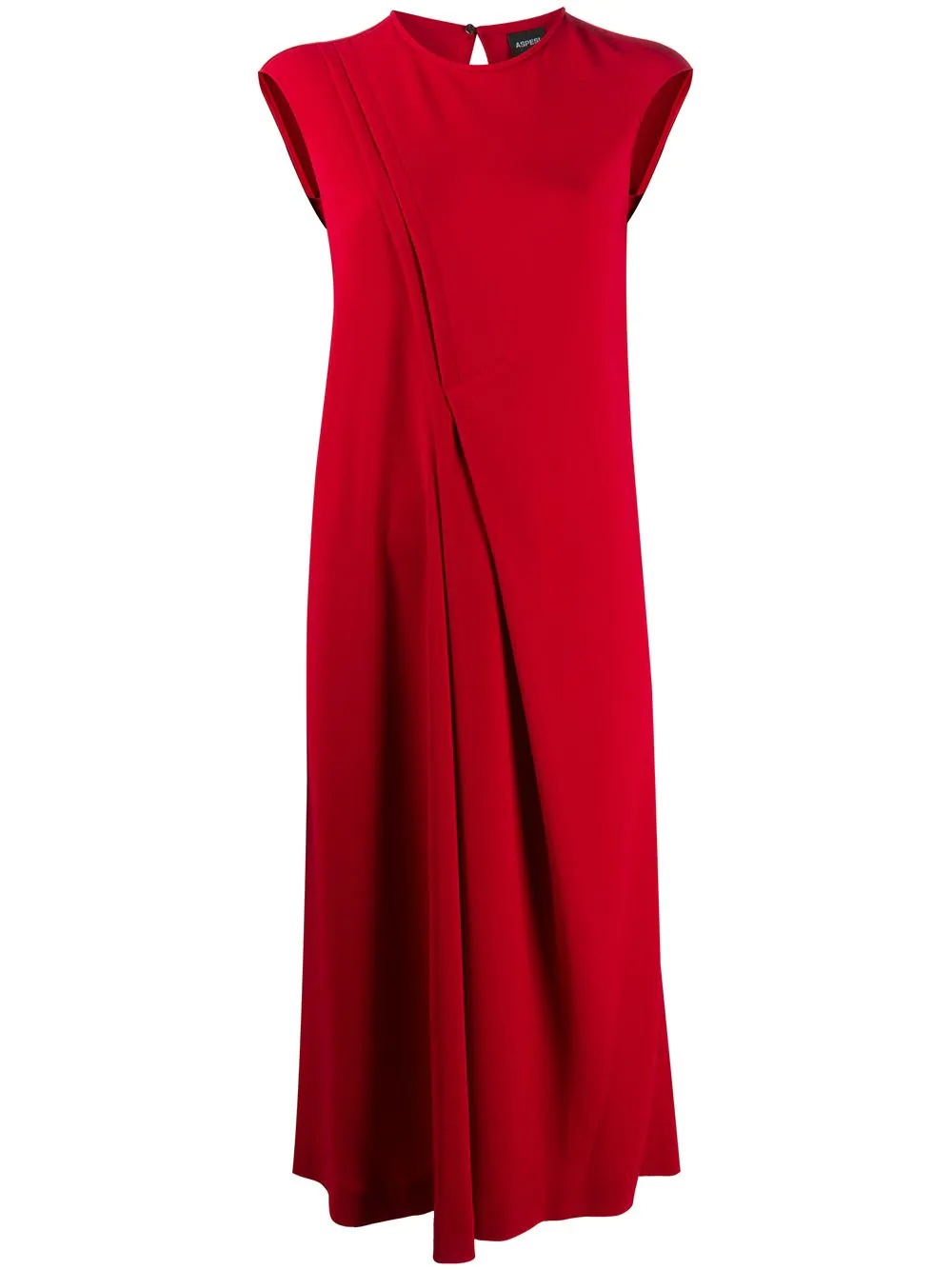 draped-detail midi dress - 1