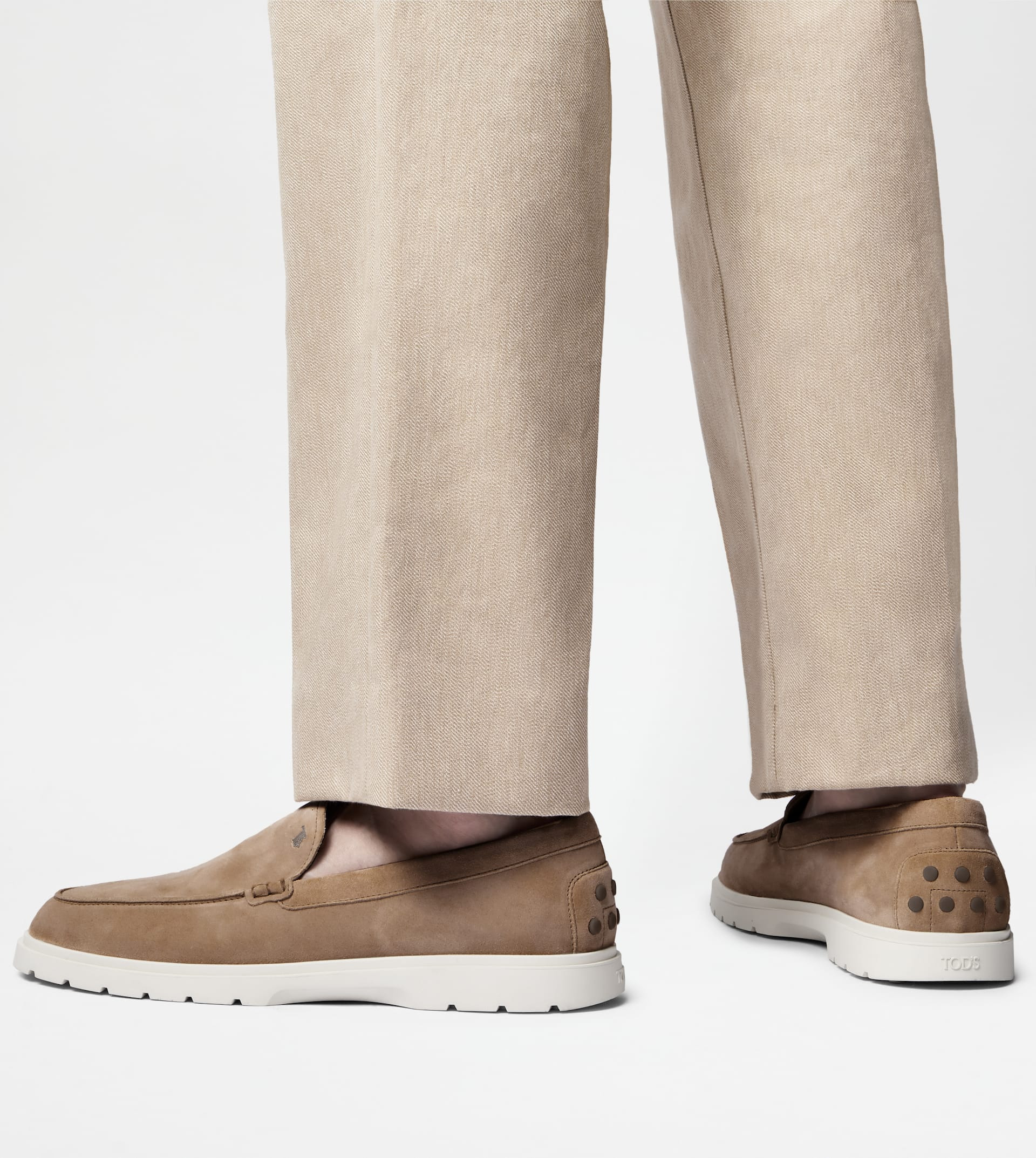 SLIPPER LOAFERS IN SUEDE - BEIGE - 6