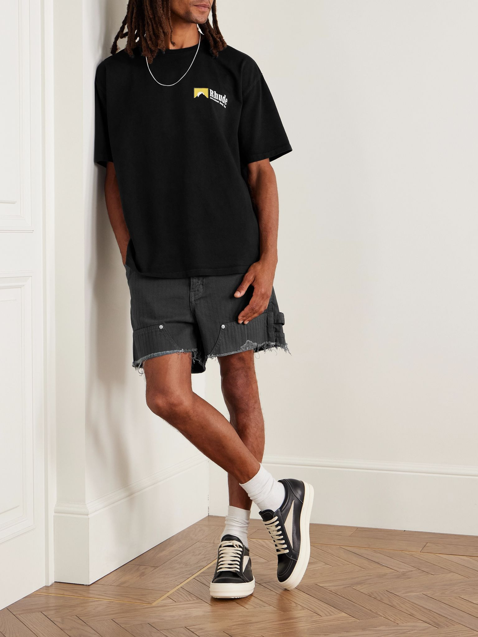 International Racing Logo-Print Cotton-Jersey T-Shirt Black - 2