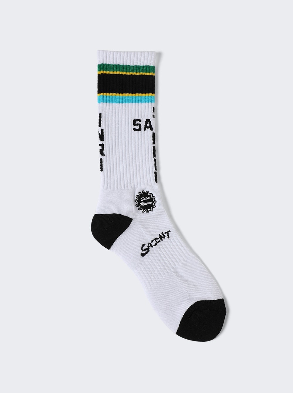 S N T Stripe Socks White - 1