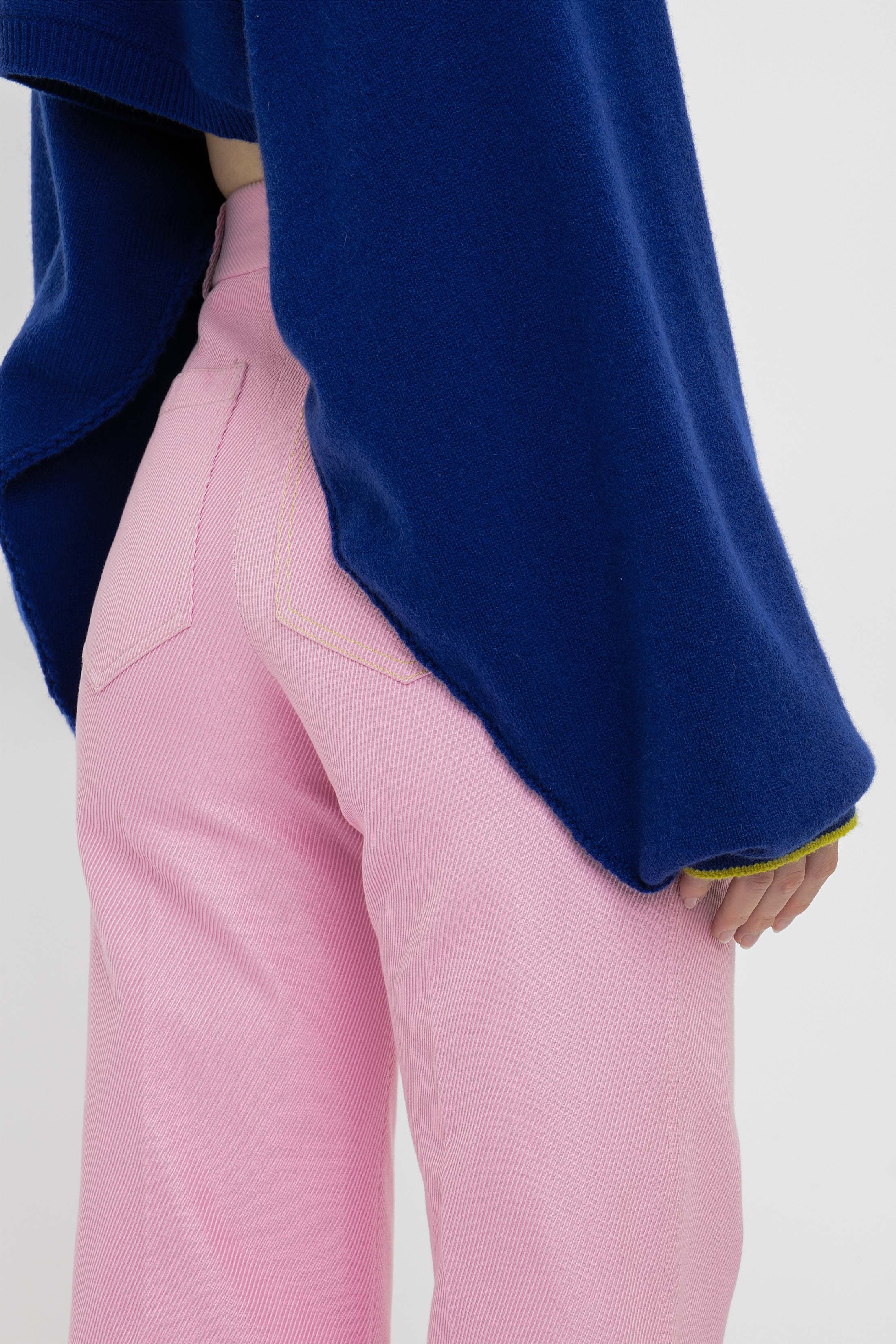 Asymmetric Cropped Jumper In Cobalt - 5