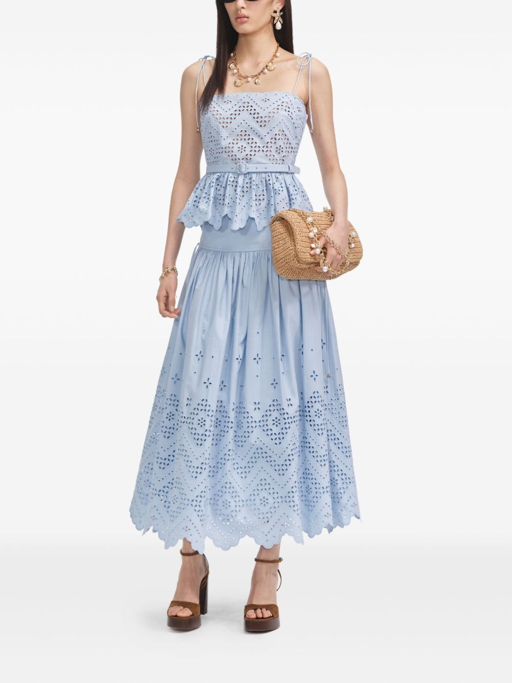 cotton A-line skirt - 2