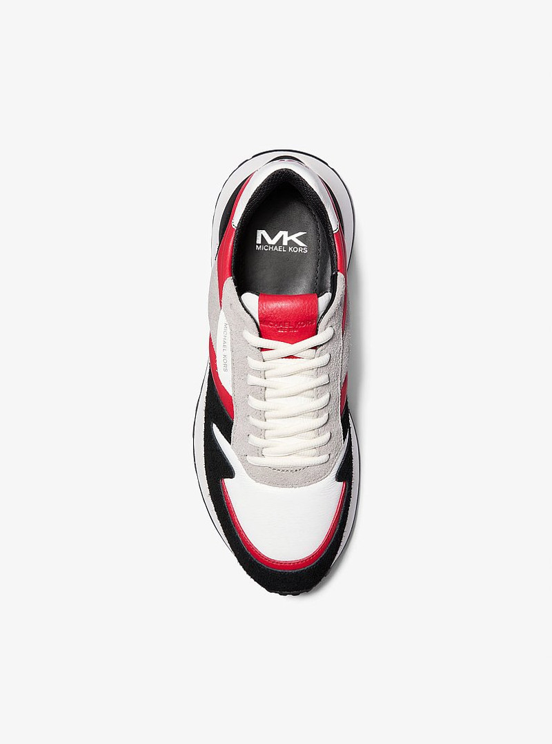 Dax Color-Block Leather and Suede Trainer 4