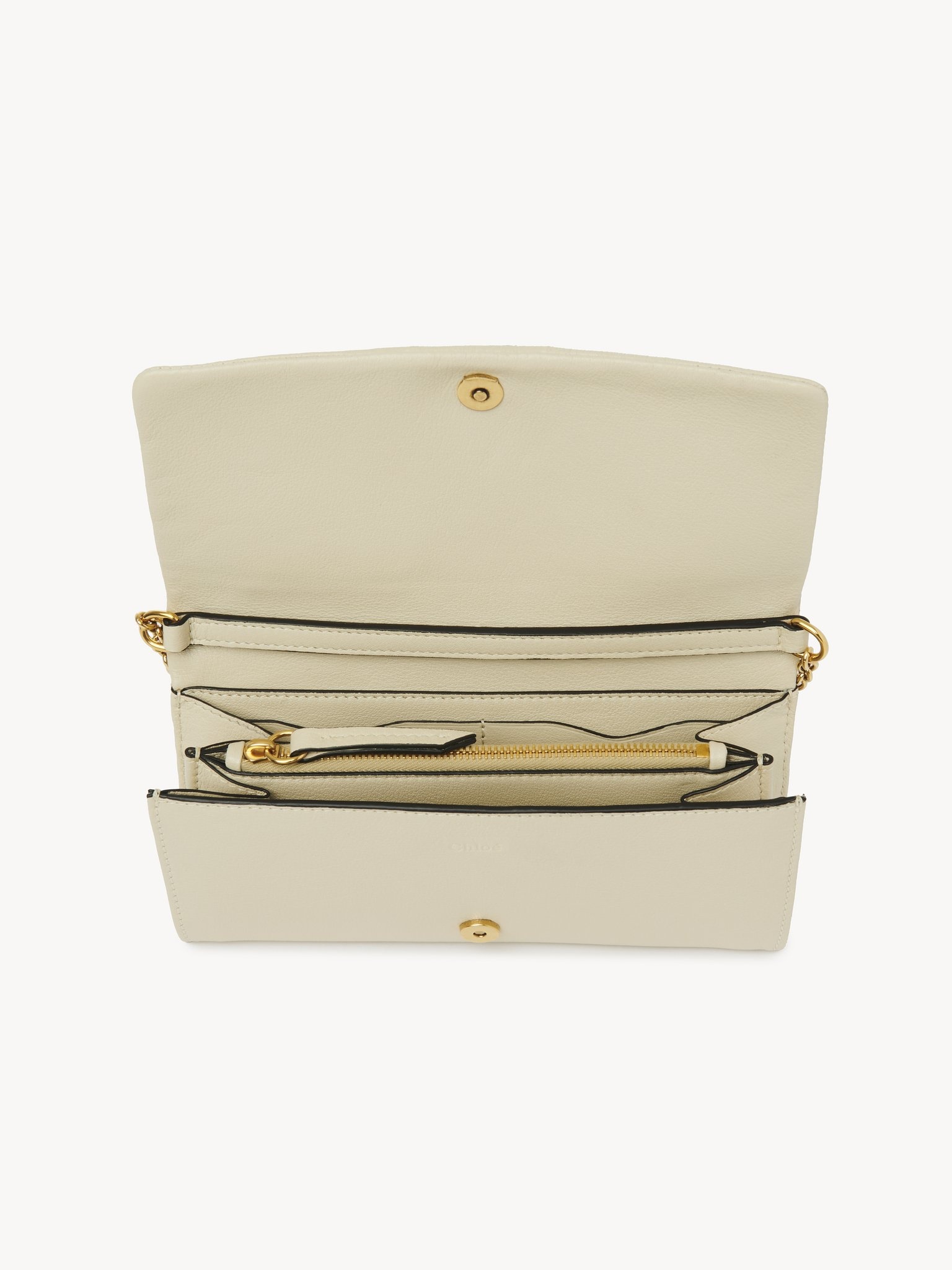 CHLOÉ SPIN FLAP WALLET ON CHAIN IN GRAINED LEATHER - 3
