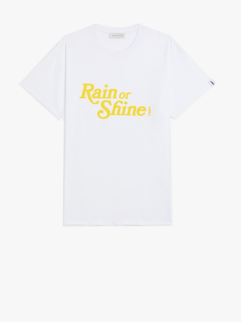WHITE X YELLOW COTTON RAIN OR SHINE T-SHIRT 1