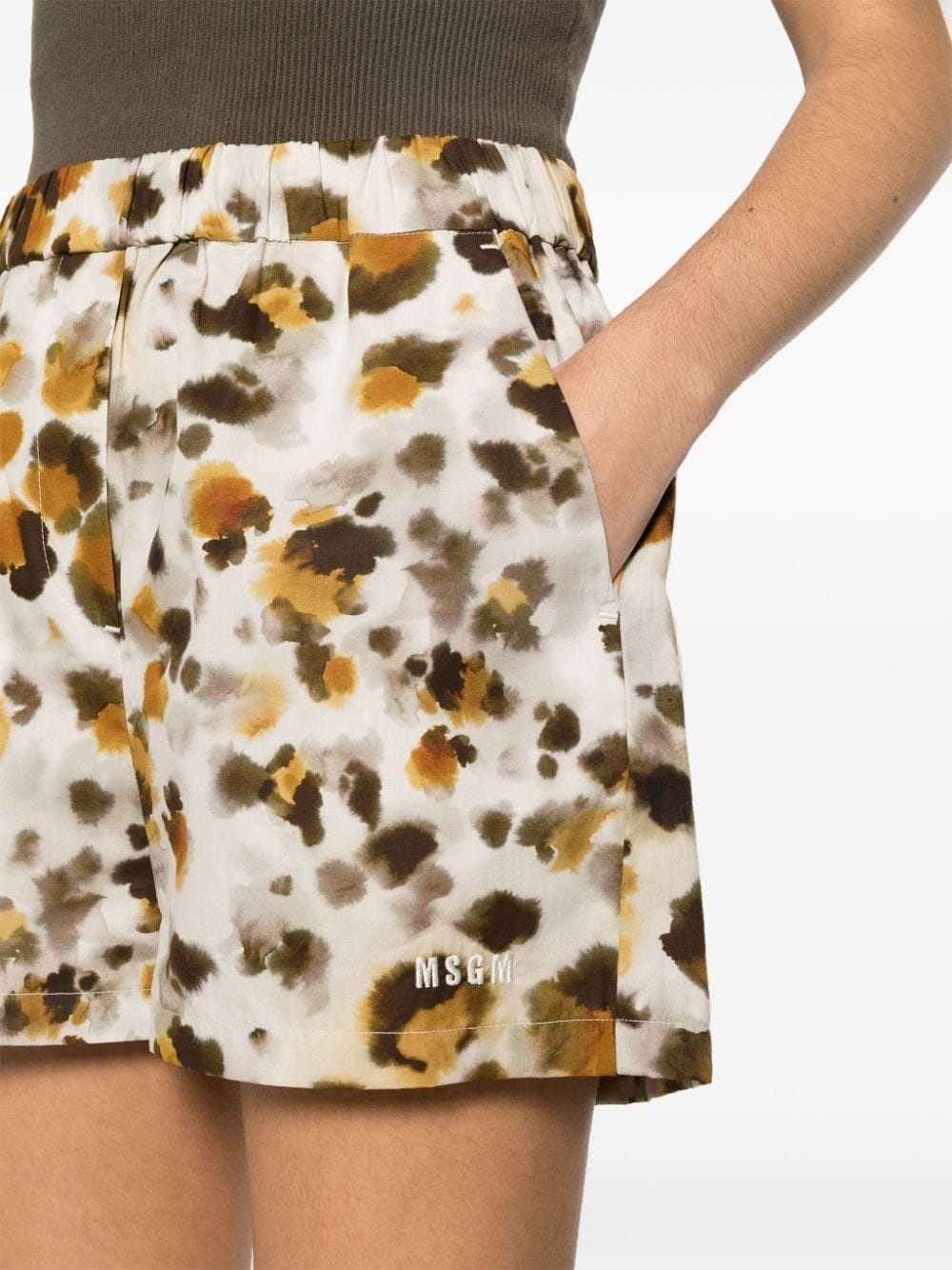 graphic-print poplin shorts - 5
