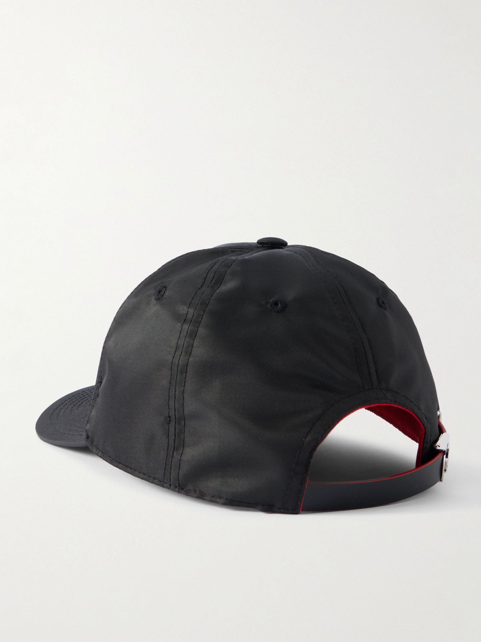 Mooncrest AC Logo-Embroidered Leather-Trimmed Nylon-Twill Baseball Cap Black - 3
