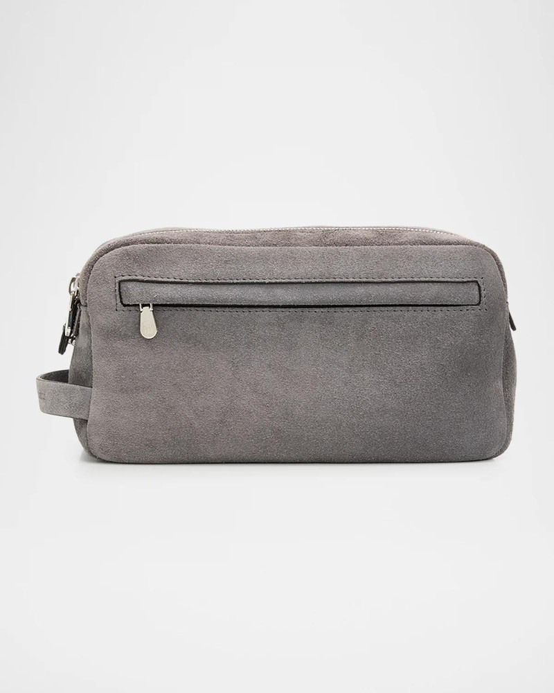 Men's Leather Wide-Mouth Toiletry Bag 1