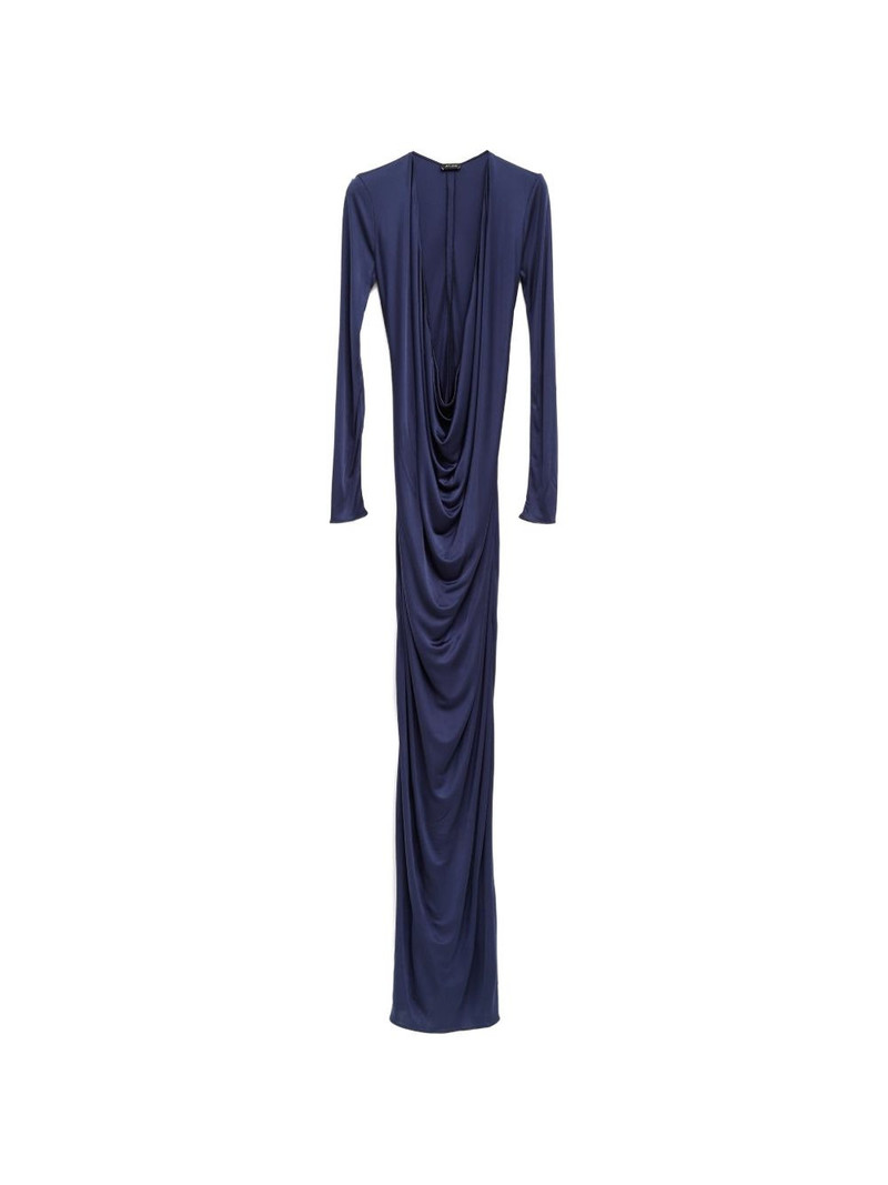 V-neck draped maxi dress 1