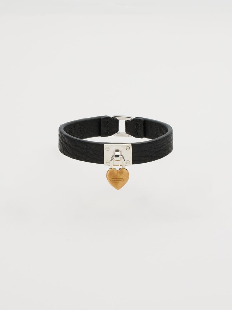 Heart Padlock Leather Bracelet - 2