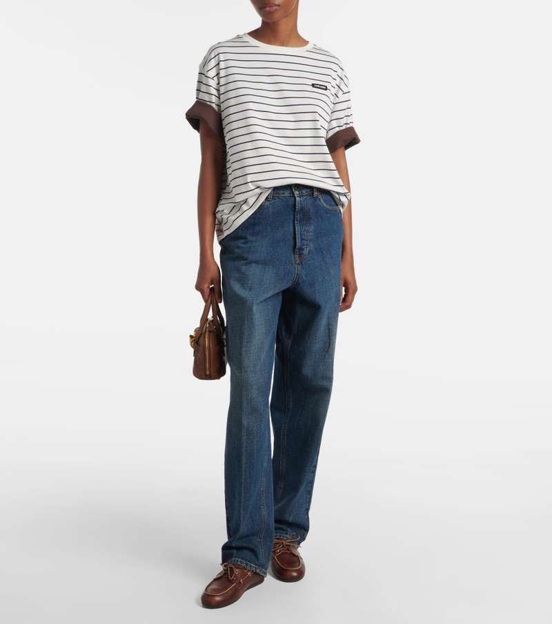 Miu Miu Striped cotton T-shirt outlook